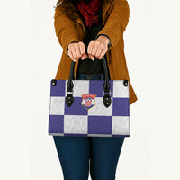 Croatia Football Leather Bag Checkerboard Pattern with Glagolitic Script Away Color