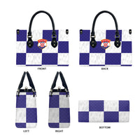 Croatia Football Leather Bag Checkerboard Pattern with Glagolitic Script Away Color
