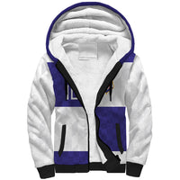 Croatia Football Custom Sherpa Hoodie Checkerboard Pattern with Glagolitic Script Away Color