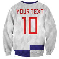 Croatia Football Custom Sweatshirt Checkerboard Pattern with Glagolitic Script Away Color