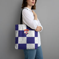 Croatia Football Tote Bag Checkerboard Pattern with Glagolitic Script Away Color
