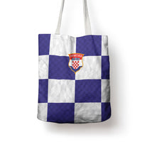 Croatia Football Tote Bag Checkerboard Pattern with Glagolitic Script Away Color