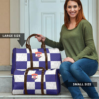 Croatia Football Travel Bag Checkerboard Pattern with Glagolitic Script Away Color