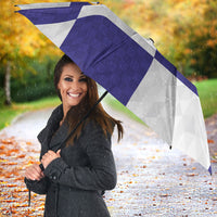 Croatia Football Umbrella Checkerboard Pattern with Glagolitic Script Away Color
