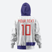 Croatia Football Custom Zip Hoodie Checkerboard Pattern with Glagolitic Script Away Color