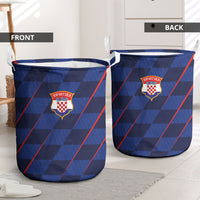 Croatia Football Laundry Basket Glagolitic Script Checkerboard Sporty Style Away Color