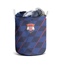 Croatia Football Laundry Basket Glagolitic Script Checkerboard Sporty Style Away Color