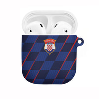 Croatia Football AirPods Case Glagolitic Script Checkerboard Sporty Style Away Color