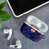 Croatia Football AirPods Case Glagolitic Script Checkerboard Sporty Style Away Color