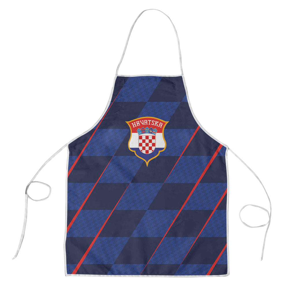 Croatia Football Apron Glagolitic Script Checkerboard Sporty Style Away Color