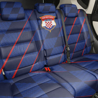 Croatia Football Back Car Seat Cover Glagolitic Script Checkerboard Sporty Style Away Color