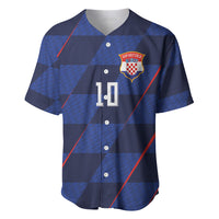 Croatia Football Custom Baseball Jersey Glagolitic Script Checkerboard Sporty Style Away Color