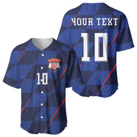 Croatia Football Custom Baseball Jersey Glagolitic Script Checkerboard Sporty Style Away Color