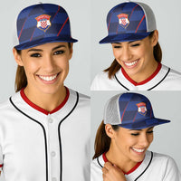 Croatia Football Baseball Net Cap Glagolitic Script Checkerboard Sporty Style Away Color