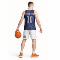 Croatia Football Custom Basketball Jersey Glagolitic Script Checkerboard Sporty Style Away Color
