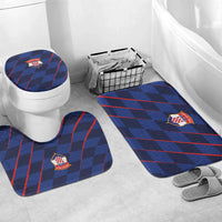 Croatia Football Bathroom Set Glagolitic Script Checkerboard Sporty Style Away Color