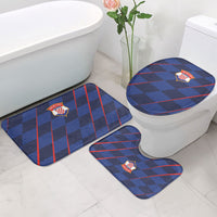 Croatia Football Bathroom Set Glagolitic Script Checkerboard Sporty Style Away Color