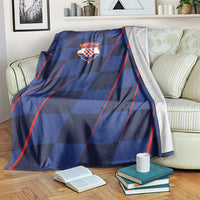 Croatia Football Blanket Glagolitic Script Checkerboard Sporty Style Away Color