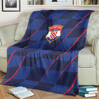 Croatia Football Blanket Glagolitic Script Checkerboard Sporty Style Away Color