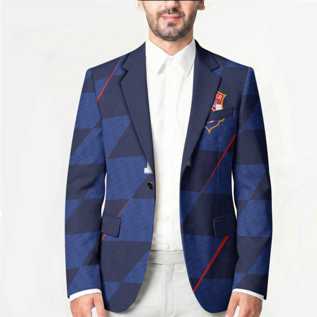 Croatia Football Custom Blazer Glagolitic Script Checkerboard Sporty Style Away Color