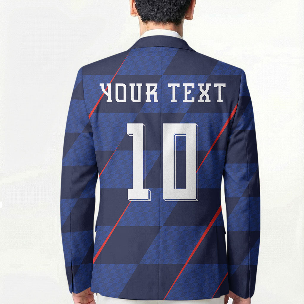 Croatia Football Custom Blazer Glagolitic Script Checkerboard Sporty Style Away Color