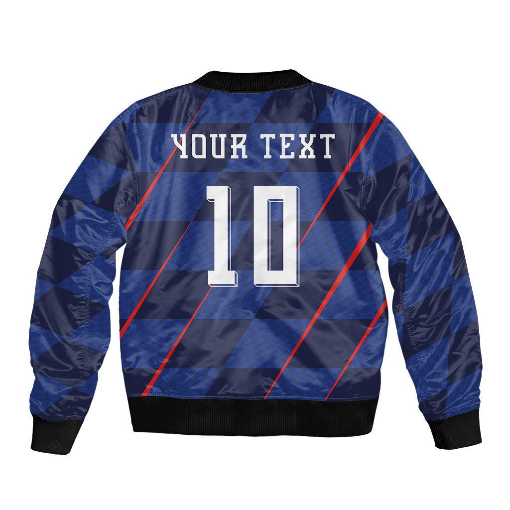 Croatia Football Custom Bomber Jacket Glagolitic Script Checkerboard Sporty Style Away Color