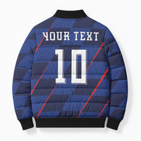Croatia Football Custom Bomber Puffer Jacket Glagolitic Script Checkerboard Sporty Style Away Color