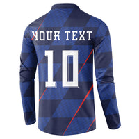 Croatia Football Custom Button Sweatshirt Glagolitic Script Checkerboard Sporty Style Away Color