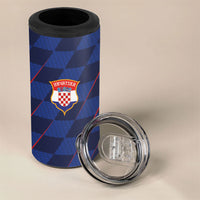 Croatia Football Custom 4 in 1 Can Cooler Tumbler Glagolitic Script Checkerboard Sporty Style Away Color