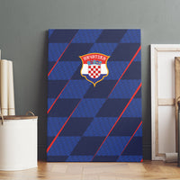 Croatia Football Canvas Wall Art Glagolitic Script Checkerboard Sporty Style Away Color