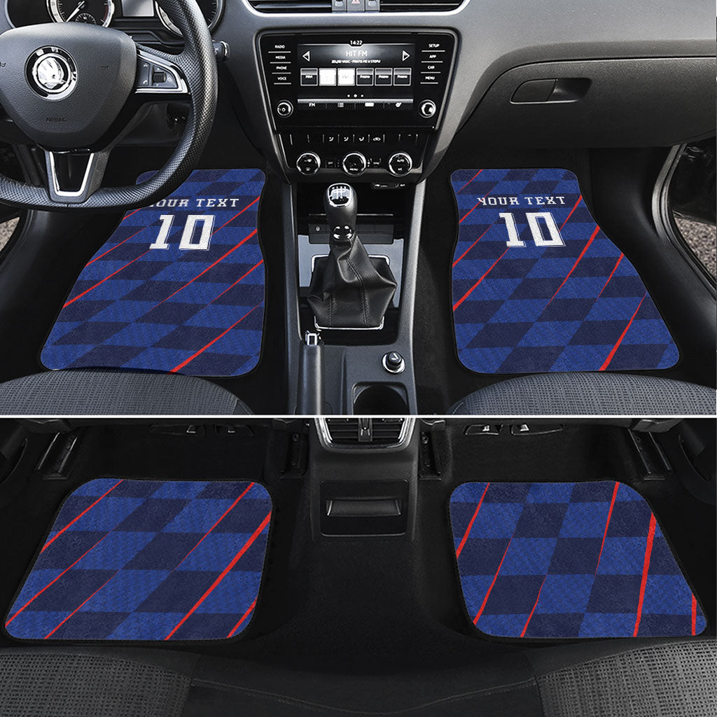 Croatia Football Custom Car Mats Glagolitic Script Checkerboard Sporty Style Away Color