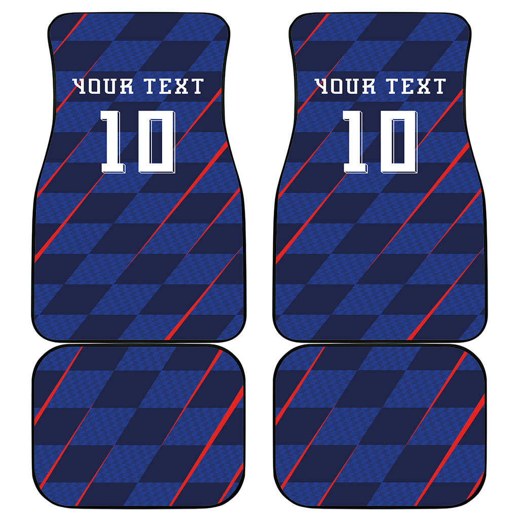 Croatia Football Custom Car Mats Glagolitic Script Checkerboard Sporty Style Away Color
