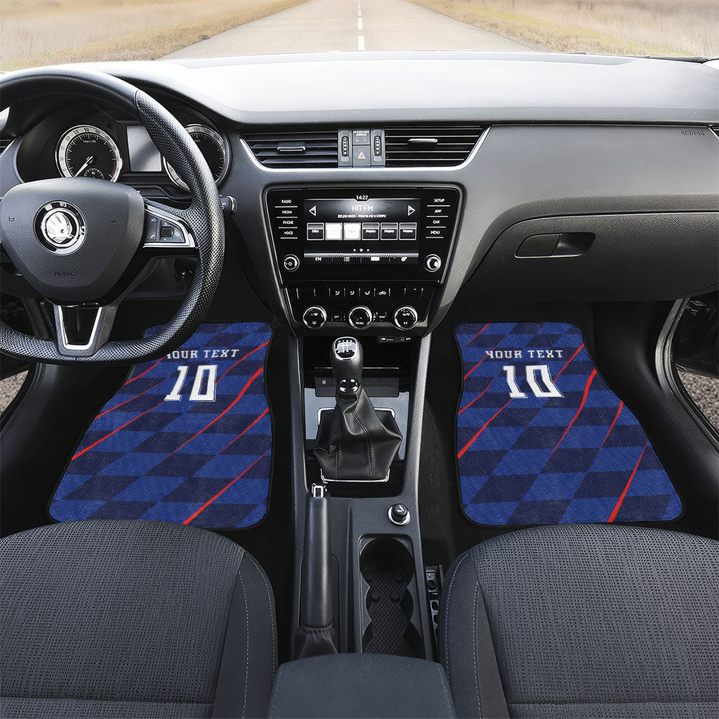 Croatia Football Custom Car Mats Glagolitic Script Checkerboard Sporty Style Away Color
