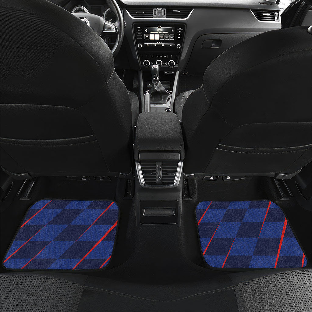 Croatia Football Custom Car Mats Glagolitic Script Checkerboard Sporty Style Away Color