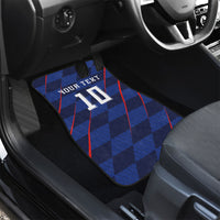 Croatia Football Custom Car Mats Glagolitic Script Checkerboard Sporty Style Away Color