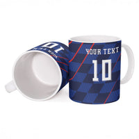 Croatia Football Custom Ceramic Mug Glagolitic Script Checkerboard Sporty Style Away Color