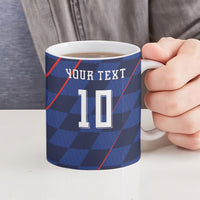 Croatia Football Custom Ceramic Mug Glagolitic Script Checkerboard Sporty Style Away Color