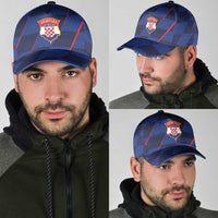 Croatia Football Classic Cap Glagolitic Script Checkerboard Sporty Style Away Color
