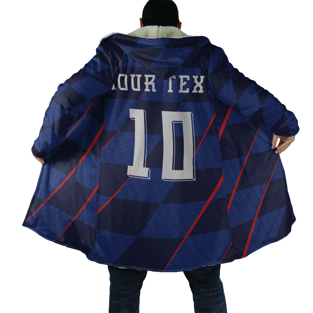 Croatia Football Custom Cloak Glagolitic Script Checkerboard Sporty Style Away Color