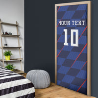Croatia Football Custom Door Cover Glagolitic Script Checkerboard Sporty Style Away Color