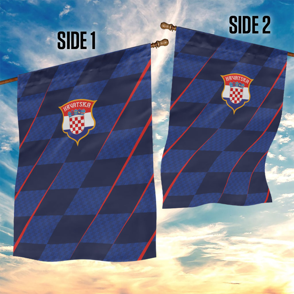 Croatia Football Garden Flag Glagolitic Script Checkerboard Sporty Style Away Color