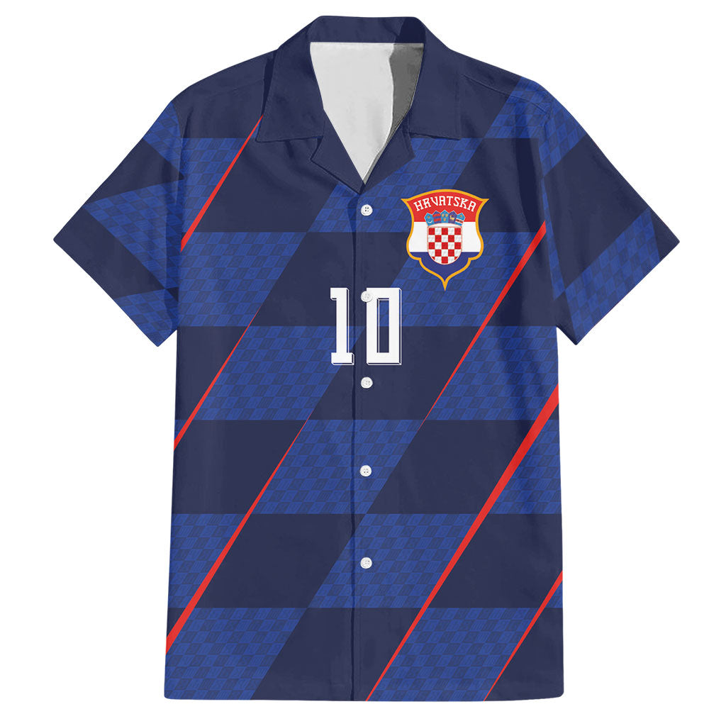 Croatia Football Custom Hawaiian Shirt Glagolitic Script Checkerboard Sporty Style Away Color