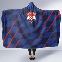 Croatia Football Hooded Blanket Glagolitic Script Checkerboard Sporty Style Away Color