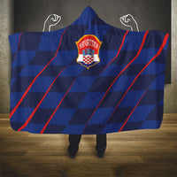 Croatia Football Hooded Blanket Glagolitic Script Checkerboard Sporty Style Away Color