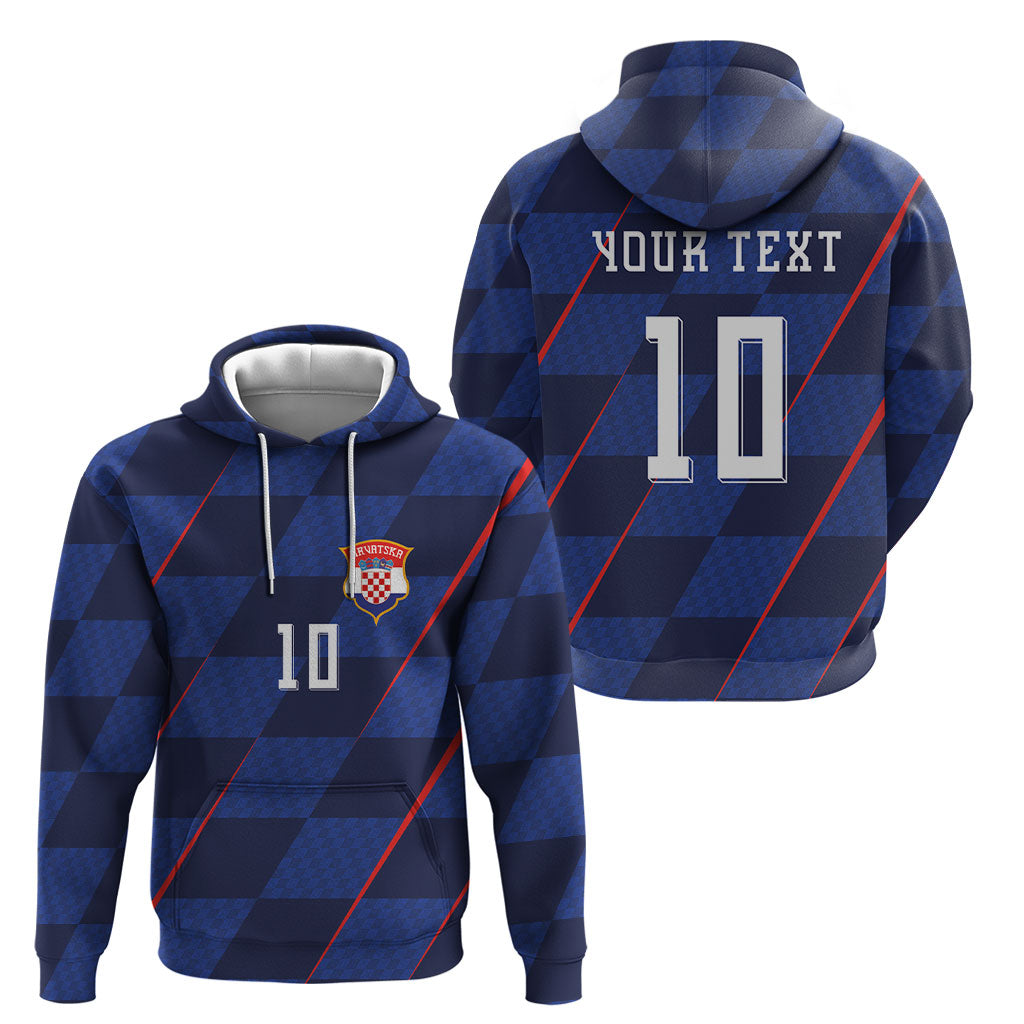 Croatia Football Custom Hoodie Glagolitic Script Checkerboard Sporty Style Away Color