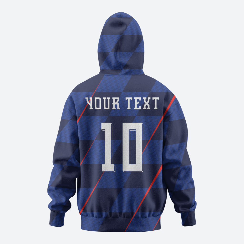 Croatia Football Custom Hoodie Glagolitic Script Checkerboard Sporty Style Away Color
