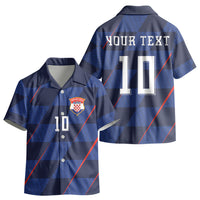 Croatia Football Custom Kid Hawaiian Shirt Glagolitic Script Checkerboard Sporty Style Away Color LT03