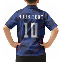 Croatia Football Custom Kid Hawaiian Shirt Glagolitic Script Checkerboard Sporty Style Away Color LT03