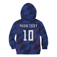 Croatia Football Custom Kid Hoodie Glagolitic Script Checkerboard Sporty Style Away Color