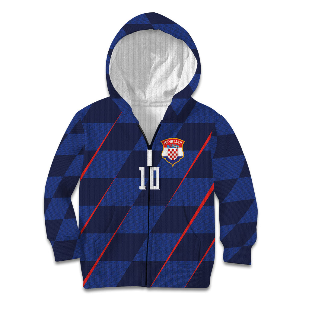 Croatia Football Custom Kid Hoodie Glagolitic Script Checkerboard Sporty Style Away Color